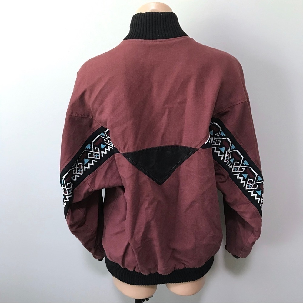 The Wear of the West Western Aztec Coat Purple Blue Embroidered Colorado 90s